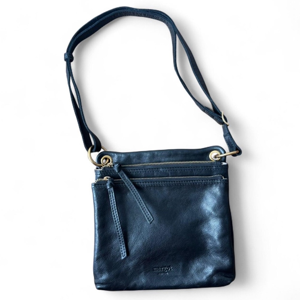 Margot Black Leather Crossbody Bag with Adjustable Strap